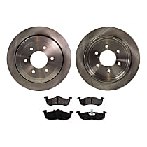 Rear Brake Disc and Pad Kit, Plain Surface, 6 Lugs, 341.88 mm, Ceramic, Pro-Line Series