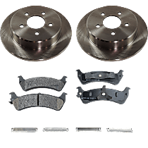 Rear Brake Disc and Pad Kit, Plain Surface, 5 Lugs, Ceramic, Cast Iron, Pro-Line Series