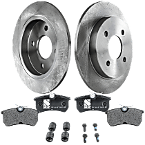 Rear Brake Disc and Pad Kit, Plain Surface, 4 Lugs, 252.98 mm, Semi-Metallic, FWD, Pro-Line Series