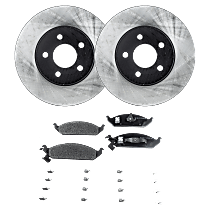 Front Brake Disc and Pad Kit, Plain Surface, 5 Lugs, Semi-Metallic, Cast Iron, Pro-Line Series