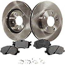 Front Brake Disc and Pad Kit, Plain Surface, 5 Lugs, Ceramic, Pro-Line Series