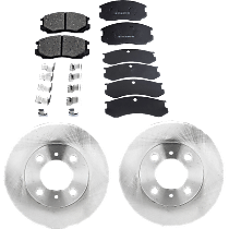 Front Brake Disc and Pad Kit, Plain Surface, 4 Lugs, Ceramic, Cast Iron, Pro-Line Series