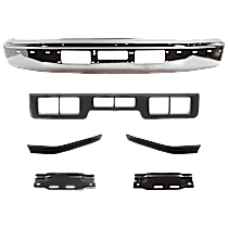 6-Piece Kit Front For Models With Bumper Cut Outs, Chrome, Includes (1) Bumper, (2) Bumper Bracket, and (3) Bumper Trim