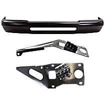 3-Piece Kit Front Bumper, Painted Black, Includes (1) Bumper and (2) Bumper Bracket