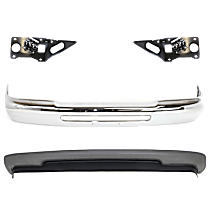 4-Piece Kit Front Bumper, Chrome, Includes (1) Bumper, (2) Bumper Bracket, and (1) Valance
