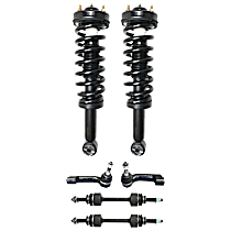 6-Piece Kit Front Suspension with Loaded Struts, Sway Bar Links, and Tie Rod Ends, 4WD