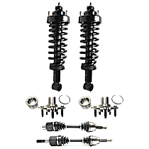 6-Piece Kit Front and Rear, Driver and Passenger Side Suspension with Axle Assemblies, Loaded Struts, and Wheel Hubs, AWD/4WD