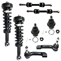 8-Piece Kit Front, Driver and Passenger Side Suspension Kit,  Includes (2) Ball Joint, (2) Loaded Strut, (2) Sway Bar Link, and (2) Tie Rod End