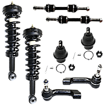 8-Piece Kit Front, Driver and Passenger Side Suspension Kit,  Includes (2) Ball Joint, (2) Loaded Strut, (2) Sway Bar Link, and (2) Tie Rod End