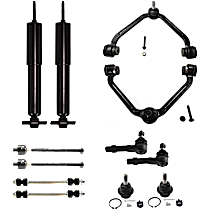 12-Piece Kit Front Suspension with Ball Joints, Control Arms, Shock Absorbers, Sway Bar Links, and Tie Rod Ends, Rear Wheel Drive