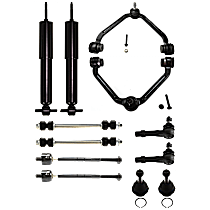 12-Piece Kit Front Suspension with Ball Joints, Control Arms, Shock Absorbers, Sway Bar Links, and Tie Rod Ends, Rear Wheel Drive
