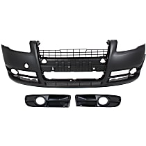 3-Piece Kit Front Primed Bumper Cover, Convertible, Automatic Transmission, mfrbodycodename : B7, 3rd Generation, For Models With Fog Light Holes, Includes (1) Bumper Cover and (2) Fog Light Trim