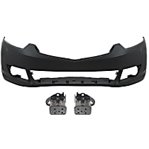3-Piece Kit Front Primed Bumper Cover, Sedan, Includes (2) Bumper Bracket and (1) Bumper Cover