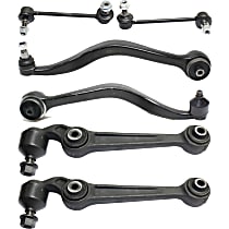 6-Piece Kit Front, Driver and Passenger Side, Upper and Lower Control Arm Kit, includes (4) Control Arm and (2) Sway Bar Link