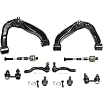 10-Piece Kit Front, Driver and Passenger Side, Upper Control Arm Kit, Four Wheel Drive,  Includes (2) Ball Joint, (2) Control Arm, (2) Sway Bar Link, and (4) Tie Rod End