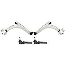 4-Piece Kit Front, Driver and Passenger Side, Lower Control Arm Kit, includes (2) Control Arm and (2) Tie Rod End