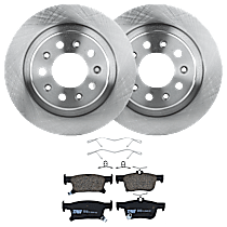 KIT-072524-206 Rear Brake Disc and Pad Kit, 2-Wheel Set, Plain Surface, 5 Lugs, Ceramic, includes Brake Disc and Brake Pad Set