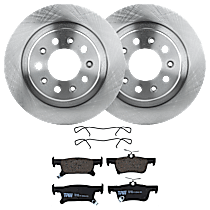 KIT-072524-212 Rear Brake Disc and Pad Kit, 2-Wheel Set, Plain Surface, 5 Lugs, Ceramic, includes Brake Disc and Brake Pad Set