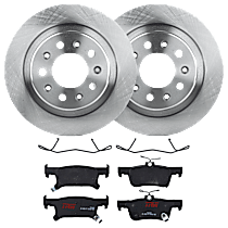 KIT-072524-213 Rear Brake Disc and Pad Kit, 2-Wheel Set, Plain Surface, 5 Lugs, Ceramic, includes Brake Disc and Brake Pad Set