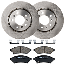 KIT-072524-230 Front Brake Disc and Pad Kit, 2-Wheel Set, Plain Surface, 5 Lugs, Ceramic, includes Brake Disc and Brake Pad Set