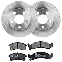 KIT-072524-246 Front Brake Disc and Pad Kit, 2-Wheel Set, Plain Surface, 5 Lugs, Semi-Metallic, includes Brake Disc and Brake Pad Set