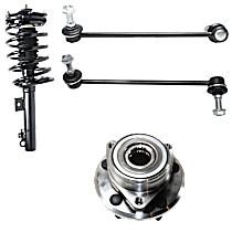 6-Piece Kit Suspension Kit,  Includes (2) Loaded Strut, (2) Sway Bar Link, and (2) Wheel Hub