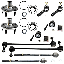 10-Piece Kit, Front Suspension Kit, Includes Ball Joint, Sway Bar Link, Tie Rod End, And Wheel Hub
