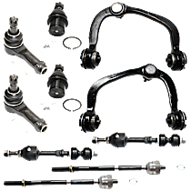 10-Piece Kit Front, Driver and Passenger Side, Inner and Outer, Upper and Lower Suspension Kit, Includes (2) Ball Joint, (2) Control Arm, (2) Sway Bar Link, and (4) Tie Rod End