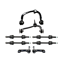 8-Piece Kit Front, Driver and Passenger Side, Upper, Outer Suspension Kit, Includes (2) Control Arm, (4) Sway Bar Link, and (2) Tie Rod End