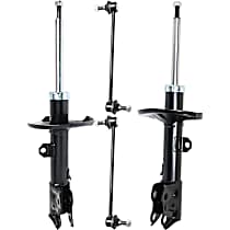 4-Piece Kit Front, Driver and Passenger Side Suspension with Struts and Sway Bar Links, Front Wheel Drive