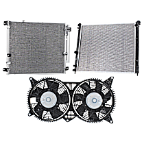 3-Piece Kit A/C Condenser, 8 Cyl 4.6L, includes (1) A/C Condenser, (1) Cooling Fan Assembly, and (1) Radiator
