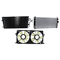 3-Piece Kit A/C Condenser, includes (1) A/C Condenser, (1) Cooling Fan Assembly and (1) Radiator, 4.6L Eng., 8 Cyl.