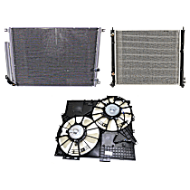 3-Piece Kit A/C Condenser, 3.6L 6Cyl,  Includes (1) A/C Condenser, (1) Cooling Fan Assembly, and (1) Radiator