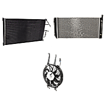 3-Piece Kit A/C Condenser, 5.7L 8Cyl,  Includes (1) A/C Condenser, (1) Cooling Fan Assembly, and (1) Radiator