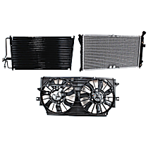 3-Piece Kit A/C Condenser, includes (1) A/C Condenser, (1) Cooling Fan Assembly and (1) Radiator, 3.8L Eng., 6 Cyl.