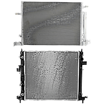 2-Piece Kit A/C Condenser, 4 Cyl 2.0L, includes (1) A/C Condenser and (1) Radiator