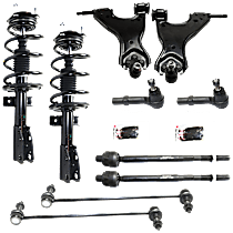 10-Piece Kit Suspension with Control Arms, Loaded Struts, Sway Bar Links, and Tie Rod Ends