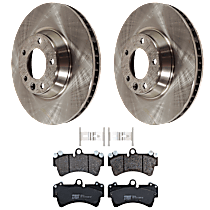 KIT-072724-19 Front Brake Disc and Pad Kit, 2-Wheel Set, Plain Surface, 5 Lugs, Semi-Metallic, includes Brake Disc and Brake Pad Set