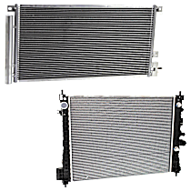 2-Piece Kit A/C Condenser, 1.4L 4Cyl,  Includes (1) A/C Condenser and (1) Radiator