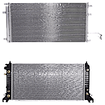 2-Piece Kit A/C Condenser, For Models With Transmission Cooler, 6.2L 8Cyl,  Includes (1) A/C Condenser and (1) Radiator