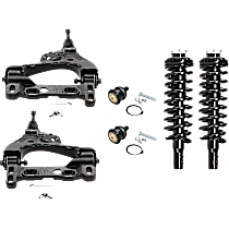 6-Piece Kit Front, Driver and Passenger Side Suspension with Ball Joints, Control Arms, and Loaded Struts