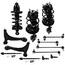 13-Piece Kit Front and Rear Suspension with Control Arm, Shock Absorber and Strut Assembly, Sway Bar Link, and Tie Rod End