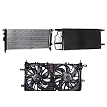 3-Piece Kit A/C Condenser, includes (1) A/C Condenser, (1) Cooling Fan Assembly and (1) Radiator, 3.9L Eng., 6 Cyl.