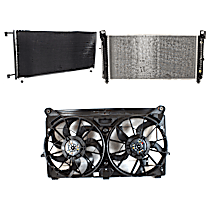 3-Piece Kit A/C Condenser, For Models With Rear Air Conditioning, 6.0L 8Cyl,  Includes (1) A/C Condenser, (1) Cooling Fan Assembly, and (1) Radiator