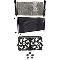 3-Piece Kit A/C Condenser,  For Models With Rear Air Conditioning, 6.2L 8Cyl,  Includes (1) A/C Condenser, (1) Cooling Fan Assembly, and (1) Radiator