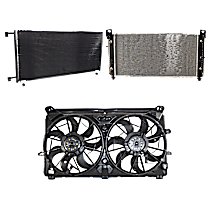 3-Piece Kit A/C Condenser, includes (1) A/C Condenser, (1) Cooling Fan Assembly and (1) Radiator, 6.0L/6.2L Eng., 8 Cyl.