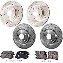 Front and Rear Brake Disc and Pad Kit, 5 Passenger, Pro-Line Series