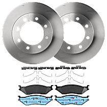 KIT-072924-1404 Front Brake Disc and Pad Kit, Plain Surface 8 Lugs Semi-metallic