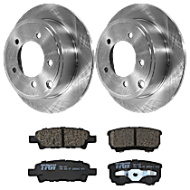 Rear Brake Disc and Pad Kit, Plain Surface, 5 Lugs, Ceramic, 262mm Rear Disc, Code BRF