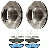 KIT-072924-1708 Rear Brake Disc and Pad Kit, Plain Surface 10 Lugs Semi-metallic